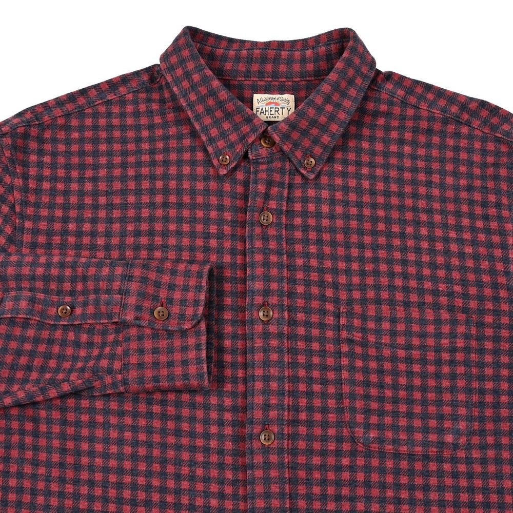 Faherty Brand Coastline Knit Shirt Mens Large Performance Button Down Casual